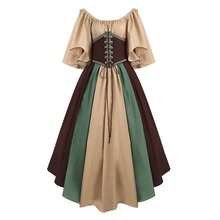 Women's Costumes - Khaki Patchwork Dress - View 6