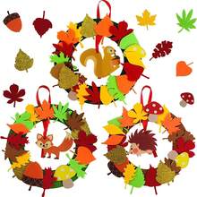 Kit de Guirlanda de Outono do Dia de Ação de Graças, Guirlanda de Folhas de Bordo de Outono. Com Adesivos Brilhantes, Adesivo de Folha de Bordo de Feltro de Outono Kit de Artesanato DIY. Decorações de Feriado para Casa, Sala de Aula e Festa, Kit Festivo de Decorações de Ação de Graças, Natal e Halloween