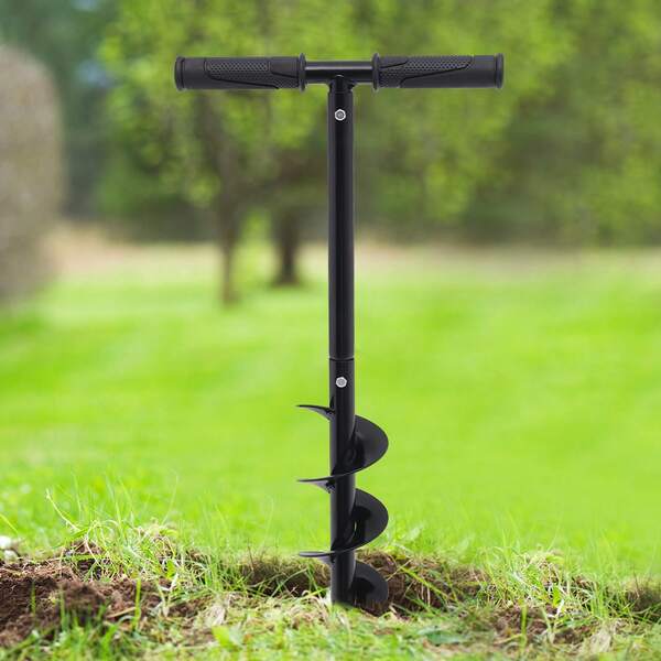 Hand Post Hole Digger - 24'' X 4" Earth Garden Auger Drill