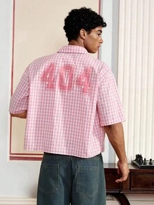 Camicia a maniche corte a quadri da uomo, adatta per l'estate, edizione streetwear