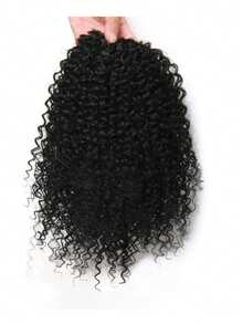 Curly Ponytail Extension - Voluminous Kinky Curly Hairpiece With Drawstring, Natural Brown (Light Dark Brown Highlights) - Easy Clip-In/Attach For Parties, Cosplay, Everyday - Afro Kinky Curly Hairstyle Add-On, Cosplay Accessory, Elegant Hairstyle, Easy Clipin Hair - 1B - 查看 7