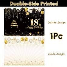 1/5/10/20张装黑色金色折叠贺卡，适合18-80岁人士，生日装饰，礼物，签名卡，派对礼品，留言卡，生日和节日用品 - 彩色 - 查看 16