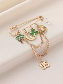 1 chiếc ghim cài áo mặt dây chuyền hình cây cọ, cỏ ba lá, mặt trời và mặt trăng trang nhã dành cho ngày lễ Thánh Patrick, kèm dây tua rua, thích hợp cho phụ nữ đeo hàng ngày, trong các lễ hội, tiệc tùng, có thể điều chỉnh để vừa vặn với eo, dùng để trang trí mũ, tạo kiểu đa năng. - Nhiều màu - Xem 5