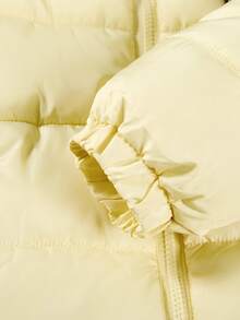 SOLOCOTE 年轻女孩可爱冬季口袋拉链前连帽棉衣，温暖舒适，圣诞礼物 - 黃色 - 查看 7