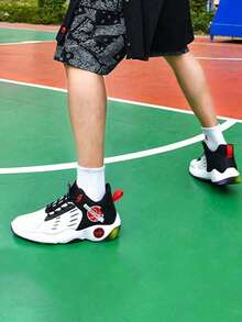 Men Basketball Shoes - Black and Red - View 7