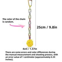 1pc/Set Parrot Toys, Colorful Rattan Ball Pendant String, Peony, Tiger Stripe, Sunflower, Parrot Chewing Toys, Bird Cage Decor Items, Multiple Colors Available