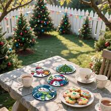 1 bộ/4 cái/6 cái/300 cái Đế lót ly bằng bùn diatom họa tiết người tuyết, thích hợp để trang trí nhà cửa, quán cà phê, trà chiều, trang trí nhà hàng, tiệc theo chủ đề, trang trí hàng ngày và cũng có thể làm quà tặng Giáng sinh - Nhiều màu - Xem 5