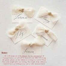 20/30/50pcs Personalized Table Cards With Ribbons Wedding Decor Placeholder Cards Party Favor Bridesmaid Cards Place Names - Multicolor - View 3