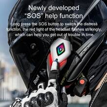 Motorcycle Helmet Wireless Headset With RGB Colorful Lights, High Battery, IP56 Waterproof Dustproof, SOS Distress Function, Bluetooth 5.4, 18Hrs Battery Life, 2025 New Release Speakers