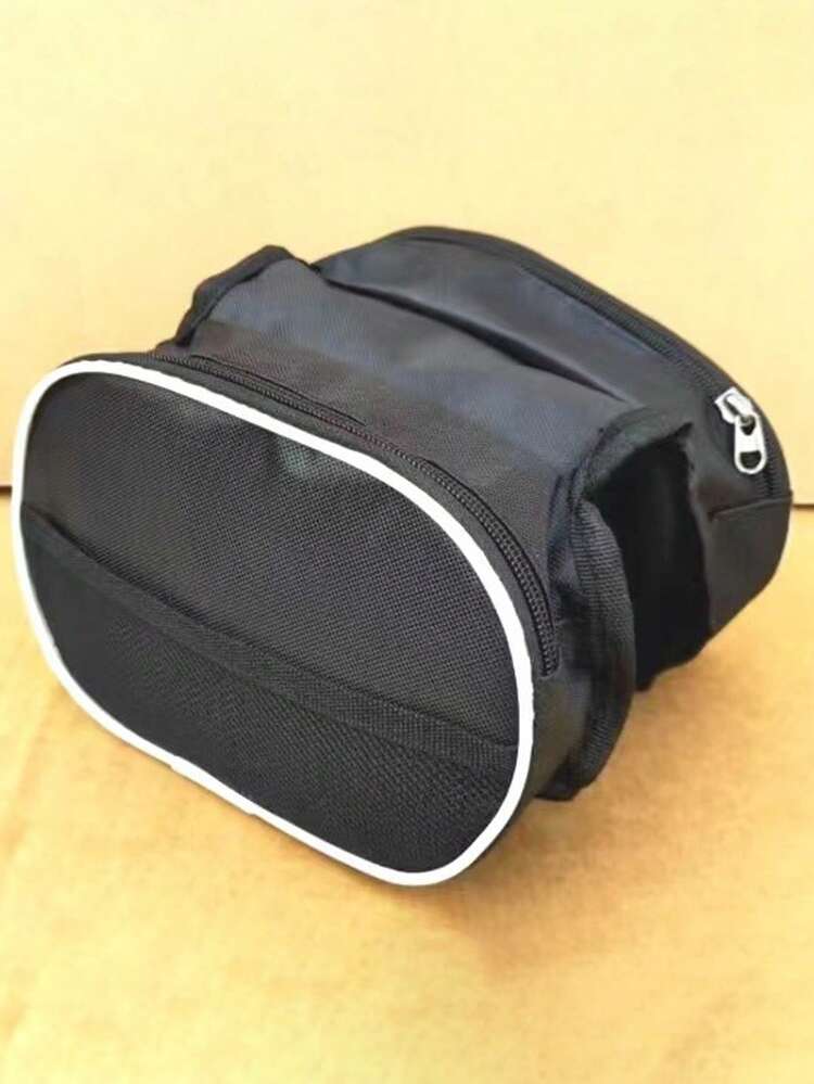 1件套自行车前管包，骑行前储物包，自行车配件包，优质材质，连接牢固，拉链开合方便，方便存放钥匙、手机、零食或小型维修工具等必需品。适用于通勤、周末骑行、日常使用、节假日、返校、自行车配件 - 彩色 - 查看 8