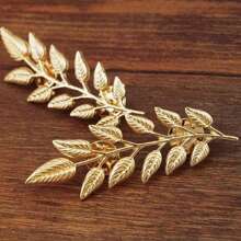 1 Pair Gold Leaf Lapel Pin, Unisex Shirt/Suit Collar Clip, Couple Accessory