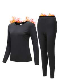 2 Sets Of Women's Thermal Underwear, Autumn Clothes And Autumn Trousers Set, Women's Thermal Underwear, Plus Velvet Heating, Ski Base Shirt, Sweater And Trousers, Autumn And Winter - White - View 4