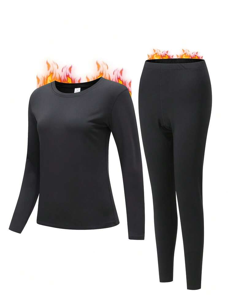 2 Sets Of Women's Thermal Underwear, Autumn Clothes And Autumn Trousers Set, Women's Thermal Underwear, Plus Velvet Heating, Ski Base Shirt, Sweater And Trousers, Autumn And Winter - 白色 - 查看 4