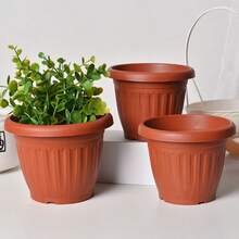 1pc 49cm Diameter Thickened Flower Pot With Bottom Tray, Plastic Durable Round Planter For Balcony, Yard, Green Plants, Indoor/Outdoor Decoration, Anti-Crack