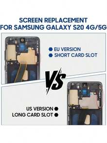 Item! While Stocks Last! US Version Galaxy S20 5G Screen Replacement - 6.2" 3200x1440 OLED Touch Digitizer Assembly With Frame (Black/Gray), Fix Unresponsive/Glitching Displays