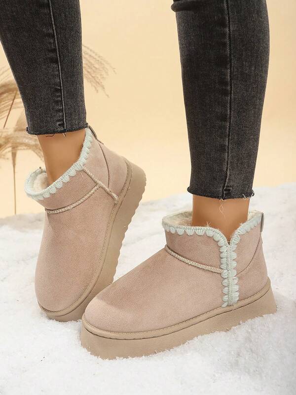 Women's Snow Boots New Autumn/Winter Thick Bottom Plush Lined Short Boots, Anti-Slip & Warm