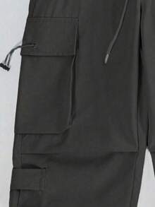 Men's Loose Straight Leg Quick-Dry Casual Pants, Autumn - Black - View 6