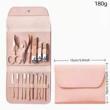 16pcs Stainless Steel Manicure & Pedicure Set, Includes Nail Clippers, Cuticle Trimmer, Ear Spoon, And Files, With Storage Box, Foot Care & Beauty, Manicure Tools - Multicolor - View 10