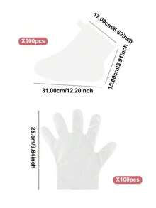 10/100 pezzi Calzini monouso per piedi e mani, idratanti, anti-screpolature, per la cura dei piedi, calzini per spa per i piedi in plastica