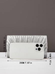 Túi cầm tay buổi tối thanh lịch, thời trang sáng bóng, túi xích vuông nhỏ tinh tế, sang trọng, quyến rũ, phù hợp cho phụ nữ, sinh viên, nhân viên văn phòng, cô dâu làm túi xách buổi tối, ví, túi xách cho đám cưới, tiệc sinh nhật của phụ nữ, vũ hội, tiệc chiêu đãi, một món quà tuyệt vời cho phụ nữ - Bạc - Xem 6