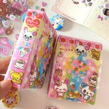 Álbum de fotos de fiesta de animales antiguos lindos, soporte para tarjetas de fotos Kpop, soporte para tarjetas de fotos de fresa y conejo, adecuado para tarjetas de fotos de 3-3.5 pulgadas, exhibición de colección de tarjetas de fotos de personajes de anime y juegos