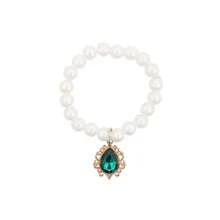 Modischer neuer Kunstperle + Wassertropfen-Strass, herzförmiger Strass-Anhänger Halskette, für LABUBU, modische Accessoires & Zubehör (ohne Plüschpuppe, nur Accessoires)