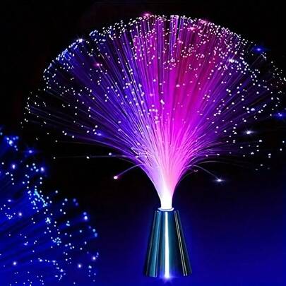 Multi-Color LED Fiber Optic Light, Automatic Color Changing, AA Battery Powered; Novelty Lighting, Kids Toy, Eye-Friendly Lamp, Indoor Ambient Light, Suitable For Bedroom, Living Room, Hallway, Window Entrance, Dining Room, Birthday, Party Decor, Yard Atmosphere, Christmas Decoration