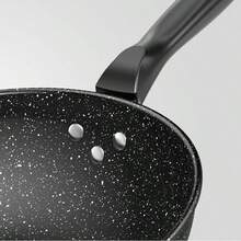 30cm Non-Stick Frying Pan With Glass Lid | Granite Coating Induction Hob Compatible Frying Pan Set | Healthy Cooking, Easy Clean | Includes Free Bamboo Spatula - Black - View 3