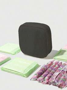 Large Capacity Sanitary Napkin Storage Bag, Multi-Functional Portable Storage Box, Makeup Storage Bag,Pink Sanitary Napkin Storage Bag, Portable Storage Bag, Large Capacity, Simple Style, Used To Store Sanitary Napkins, Panty Liners And Tampons, A Necessity For Girls, A Good Choice For Going Out.Makeup Storage