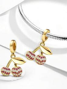 1 PC 925 Sterling Silver Delicate Fruit Series Beads Pendant Charm Pendant Ball Suitable For Bracelets DIY Women's Jewelry - Fruit - View 8