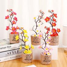 圣诞节、万圣节、情人节、节庆派对生日装饰。1件五盆蝴蝶兰盆栽仿真花摆件蝴蝶兰盆景办公室装饰仿真盆栽户外花园庭院绿植摆件 - 白色 - 查看 10