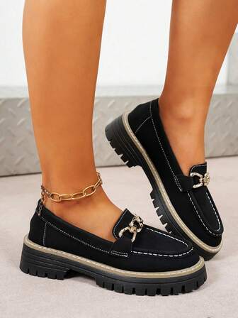 女士流行新款乐福鞋秋冬新款英伦一脚蹬舒适鞋适合宽脚请根据产品页面实际脚长下单复古平底防滑舒适驾车鞋户外旅行休闲舒适透气棒球鞋