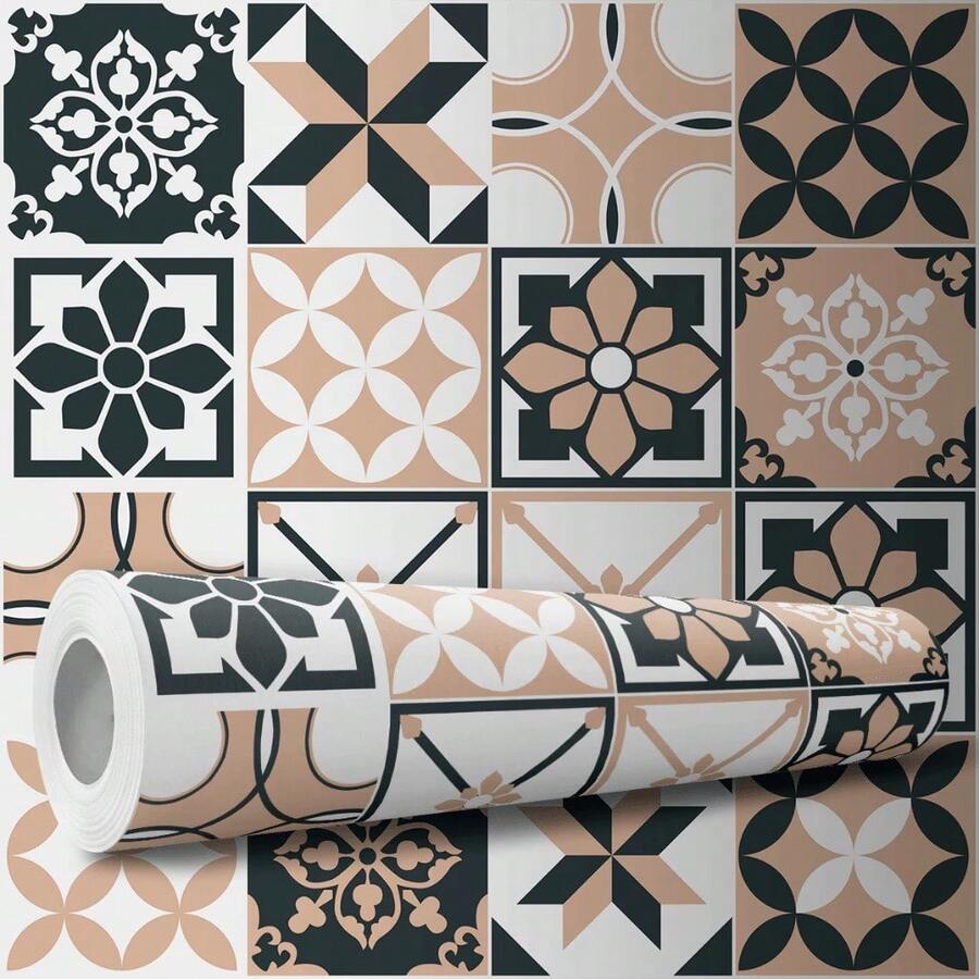 Paper and Wall Washable Self-Adhesive Wallpaper Hydraulic Tile For Kitchen Washroom - Ngói thủy lực - Xem 1