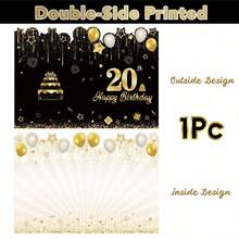 1/5/10/20张装黑色金色折叠贺卡，适合18-80岁人士，生日装饰，礼物，签名卡，派对礼品，留言卡，生日和节日用品 - 彩色 - 查看 15