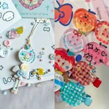 10/20pcs Cute Printed Transparent Colorful Apple Shape 4-Hole Buttons, DIY Sewing Buttons, Decorative Buttons For Clothing, Phone Cases, Phone Straps, Hair Accessories - Multicolor - View 4
