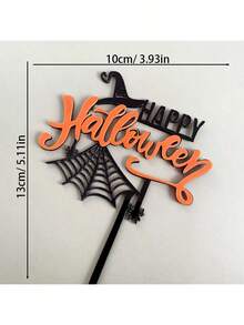 1pc/3pcs Happy Halloween Cake Topper Acrylic Spider Bat Pumpkin Ghost For Halloween Party Dessert Cake Baking Decor