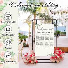 Vincidern 1PC Black Heavy-Duty Adjustable Wedding Poster Stand Sturdy Metal Easel , 69" Wedding Sign Holder,Metal Poster Stand For Seating Charts,Event Decor,Bridal Shower,Valentine's Day Event Party Supplies - 黑 - 查看 4