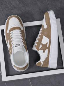 拼色运动鞋 - 拼色休闲运动鞋 - 系带、轻便、软底 - 散步、滑冰、日常穿着 - 男士 - 舒适、时尚、百搭 - 迈向时尚与舒适