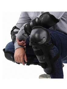 Rodilleras Coderas Motociclista Y Bicicletas Protección 4 Pz - Negro - Ver 3