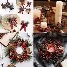 10 pièces/5 pièces/1 pièce Pommes de pin artificielles et baies rouges en combo - parfait pour les décorations de sapin de Noël, la décoration des fêtes et l'artisanat, les cadeaux de Noël, la décoration de la maison, les décorations de Noël, les centres de table, les couronnes de Noël, décoration de pièce aléatoire en couleur et style pour l'hiver