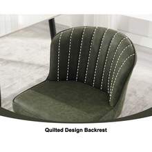 Chairus PU Leather Kitchen Chair Set Of 2 Side Dining Chairs Armless Tub Chair With Metal Legs - 綠色 - 查看 4