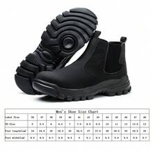 Shoes/Men's Boots/Men's Shoes/Men's Work Safety Shoes High-Top Yellow Slip-On Safety Work Boots Anti-Smashing Anti-Pier Climbing Boots Industrial Construction Steel Toe Cap Spark Cut-Proof Work Shoes Outdoor Sports Shoes Foot Protection Fashion Men's Shoes - 黑色 - 查看 3