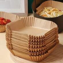 100pcs Non Stick Air Fryer Mat, Suitable For Baking And Microwave Cooking - Easy To Clean, Oil Absorbing Paper, Perfect For Home And Commercial Use, Air Fryer Accessories