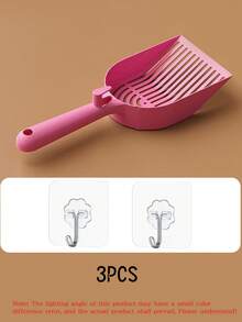 3PCS Striped Pattern Cat Litter Scoop+2 Hooks, Hollowed Out Scoop Handle Surface Smooth And Non Stick, Easy To Clean With A Single Rinse, Multifunctional Large Cat Litter Scoop, Exquisite Cat Litter Scoop, Easy To Hang, Suitable For Christmas And Other Holiday Gifts Material: PP
