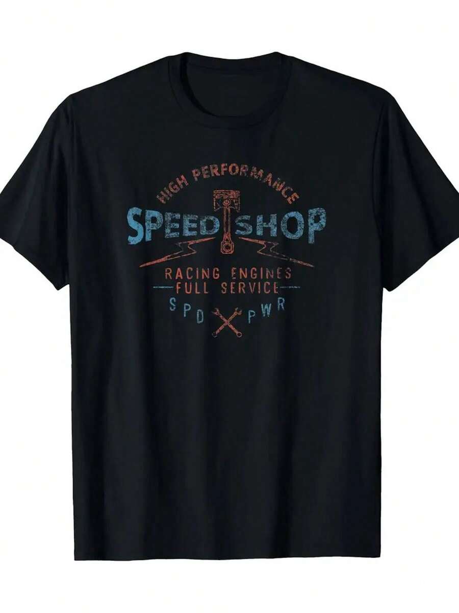 Fashion Graphic High Performance Speed Store Retro Logo T-Shirt 180g Religious T Shirts For Men Oversized Men Shirt American Eagle T Shirt Men Faded Vintage Style Shirt Cowboy Western Style T-Shirt - 黑7 - 查看 1