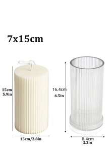 Khuôn nến nhựa hình trụ sọc 5-20cm Khuôn nến thơm thủ công Khuôn sáp làm nến thơm DIY Khuôn thủ công hình trụ tròn sọc Trang trí nhà cửa - Trong sáng - Xem 16