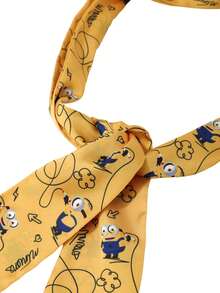 Silk Streamer Style Square Scarf Headband Soft Satin Headscarf for Women with Minions Bob Cartoon Pattern Neckerchief Hair Scarf Waistband for Girls Bag Wrap Multi-purpose Scarf Bandana,Hair Band,Head Band Ideal for Dressing Up Look Your - 黃色 - 查看 6
