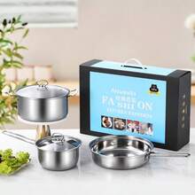 Stainless Steel Soup Pot, Household Noodle Pot, Induction Cooker, Suitable For Gift Small Soup Pot, Stainless Steel Thick Soup Pot, Noodle Pot, Household Large Capacity Boiling Water Pot, Soup Cooking Induction Cooker, Gas Stove, Universal - Multicolor - View 11