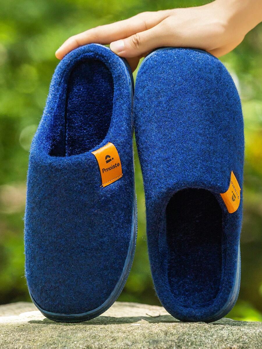 Unisex Men's Women's Memory Foam Slippers With Plush Lining Comfortable Closed Toe Spring&Fall House Shoes Indoor Scuff Blue - Blue - View 1