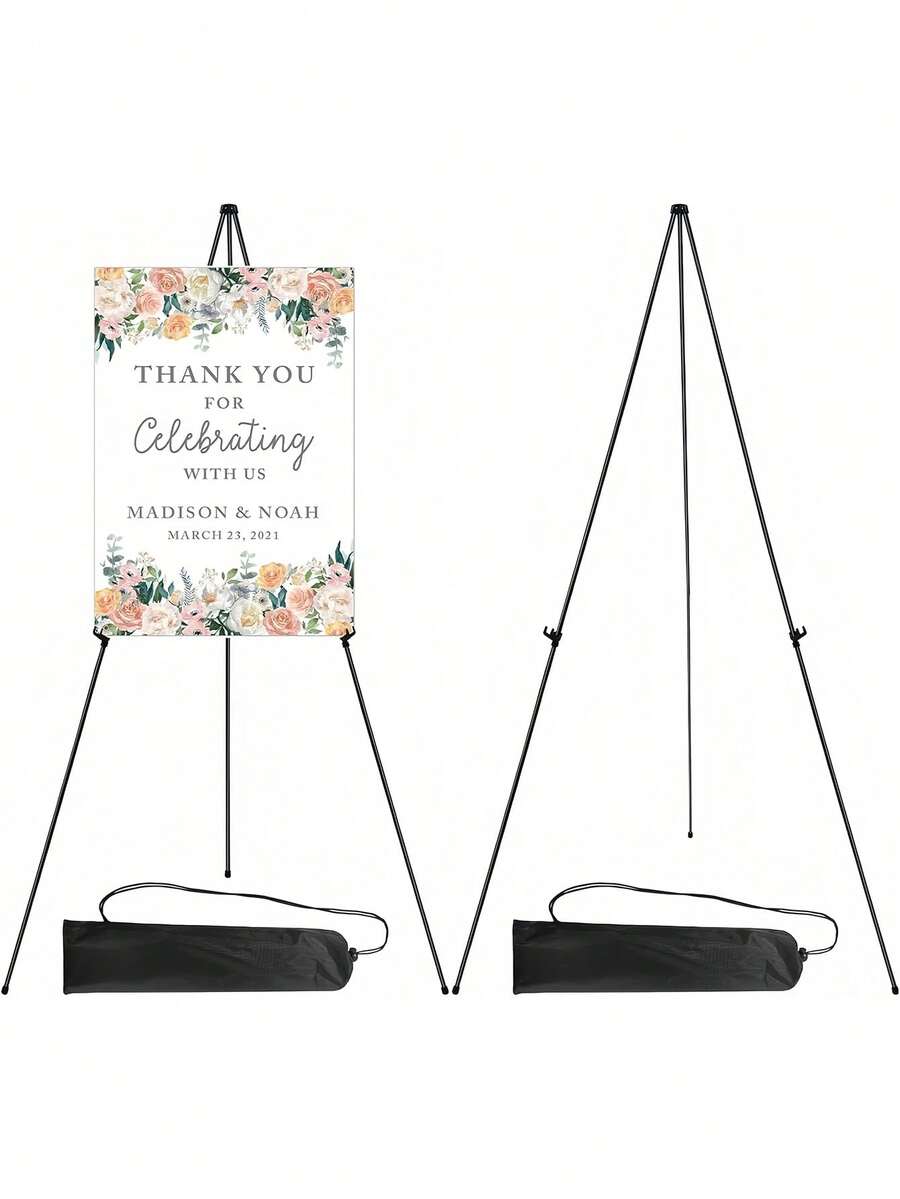 Giá vẽ gấp gọn 66 inch, giá đỡ biển hiệu tiệc mừng em bé - giá trưng bày di động - chịu tải 5 lbs, thích hợp để trưng bày biểu ngữ và áp phích tiệc mừng em bé, chân đế ba chân bằng kim loại có thể điều chỉnh, giá vẽ để bàn và sàn, giá vẽ ba chân bằng kim loại lớn có thể điều chỉnh với đế màu đen, quà tặng Phục Sinh, giá vẽ cần thiết cho đám cưới, giá đỡ áp phích để sàn tức thì, nhẹ và có thể gấp gọn, trang trí ngoài trời cho sinh nhật, đám cưới.